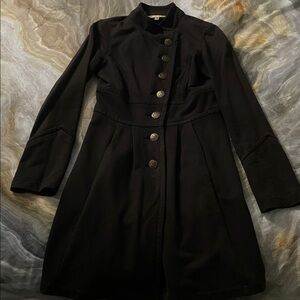 CAbi Classic distressed Black Knit Top